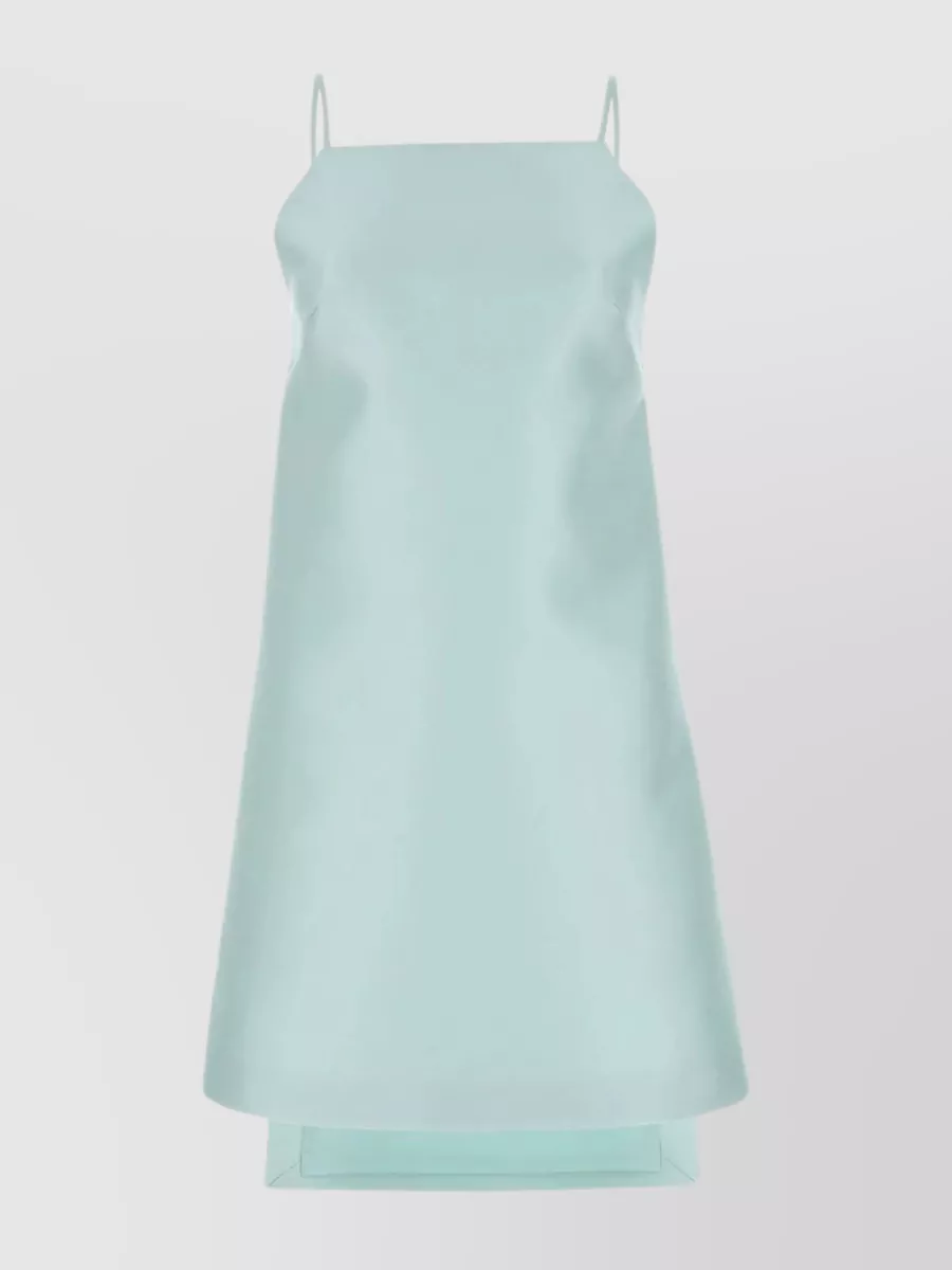 Prada Sleeveless Satin Mini Dress In Blue