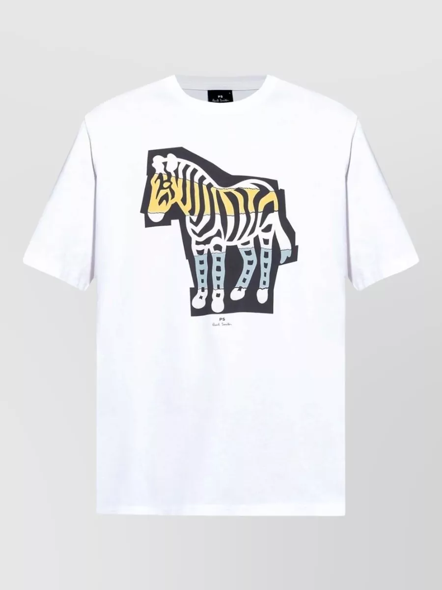 Paul Smith Organic cotton relaxed-fit zebra-print short-sleeve t-shirt