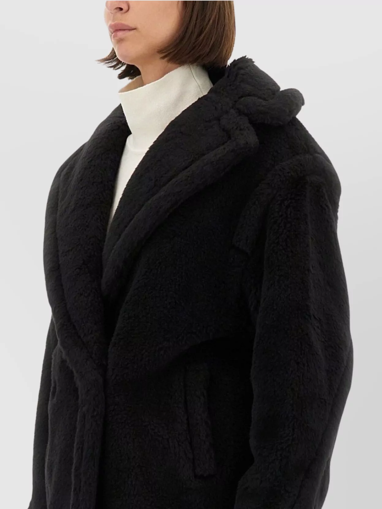 Max Mara Plush Teddy Coat Olga Style In Black