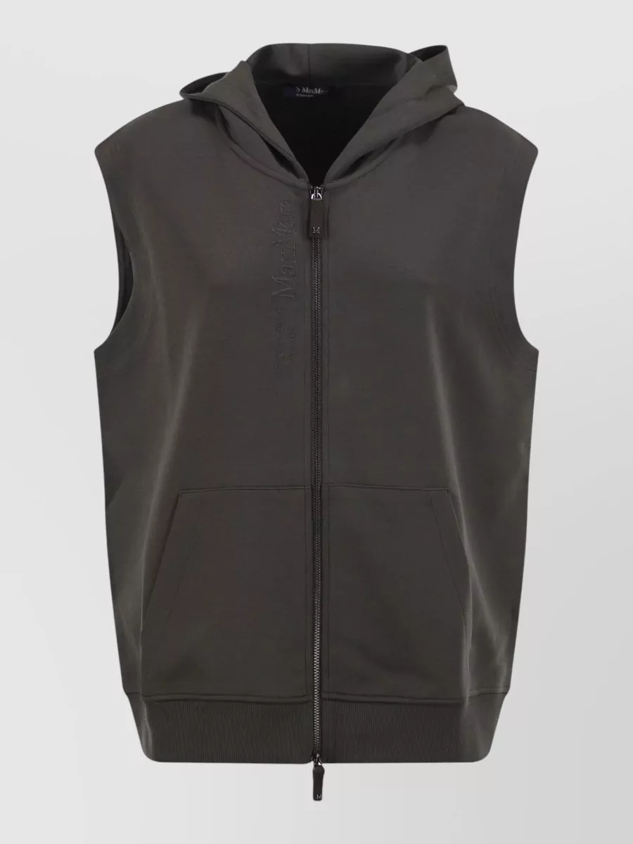S Max Mara hooded zip sweatshirt vest