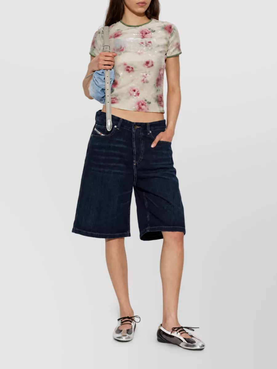 Diesel Denim Distressed Knee-Length Shorts