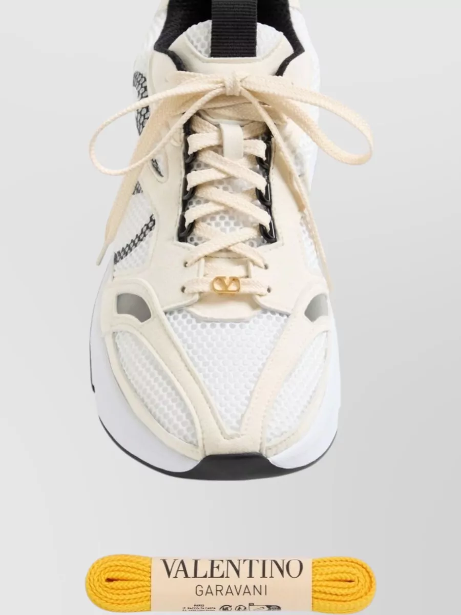 Valentino Garavani Mesh Suede Low-Top Sneakers