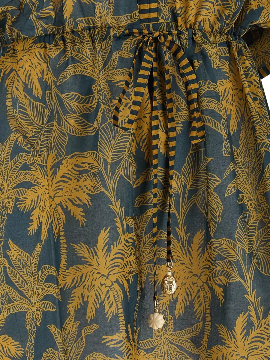 Eres Printed Cotton Voile V-Neck Mini Beach Cover-Up