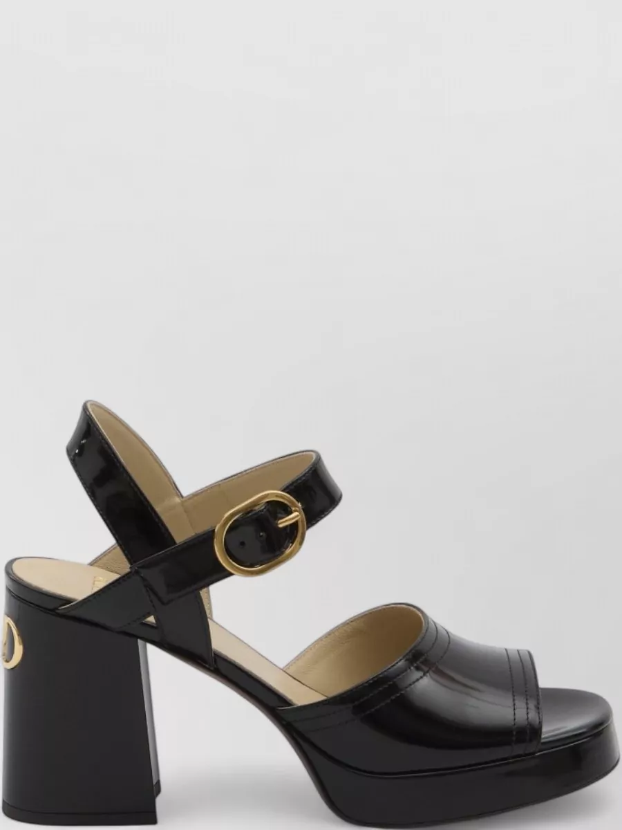 Valentino Garavani Fawcette Platform Leather Block Heel Sandals