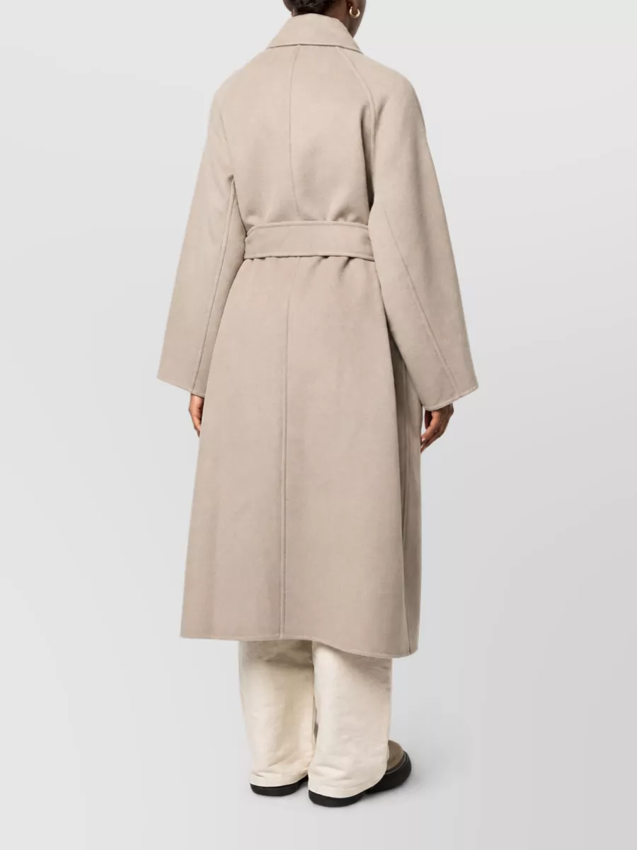Ami Paris Cashmere Wool Belted Single Breasted Coat