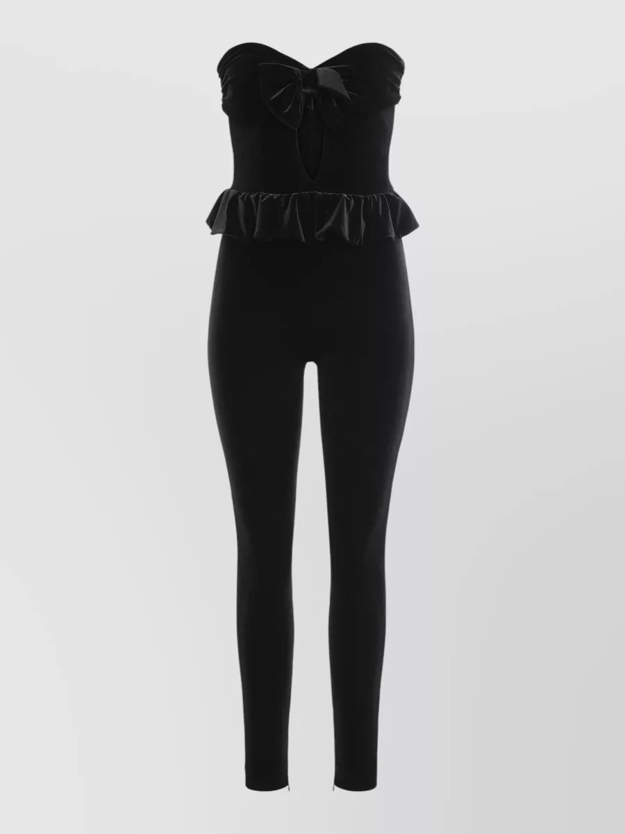 Alessandra Rich velvet peplum strapless jumpsuit