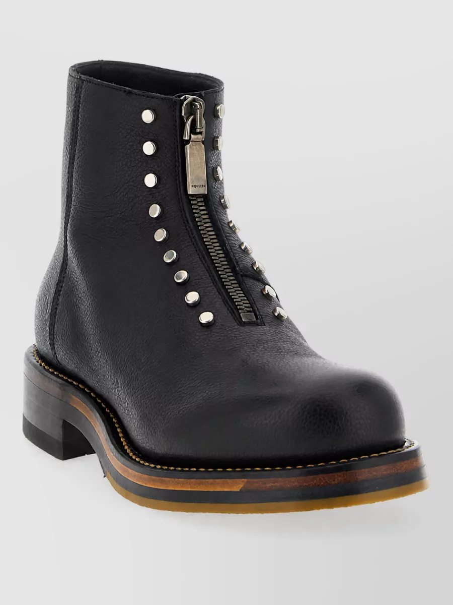 Mc Queen Calfskin leather ankle boots