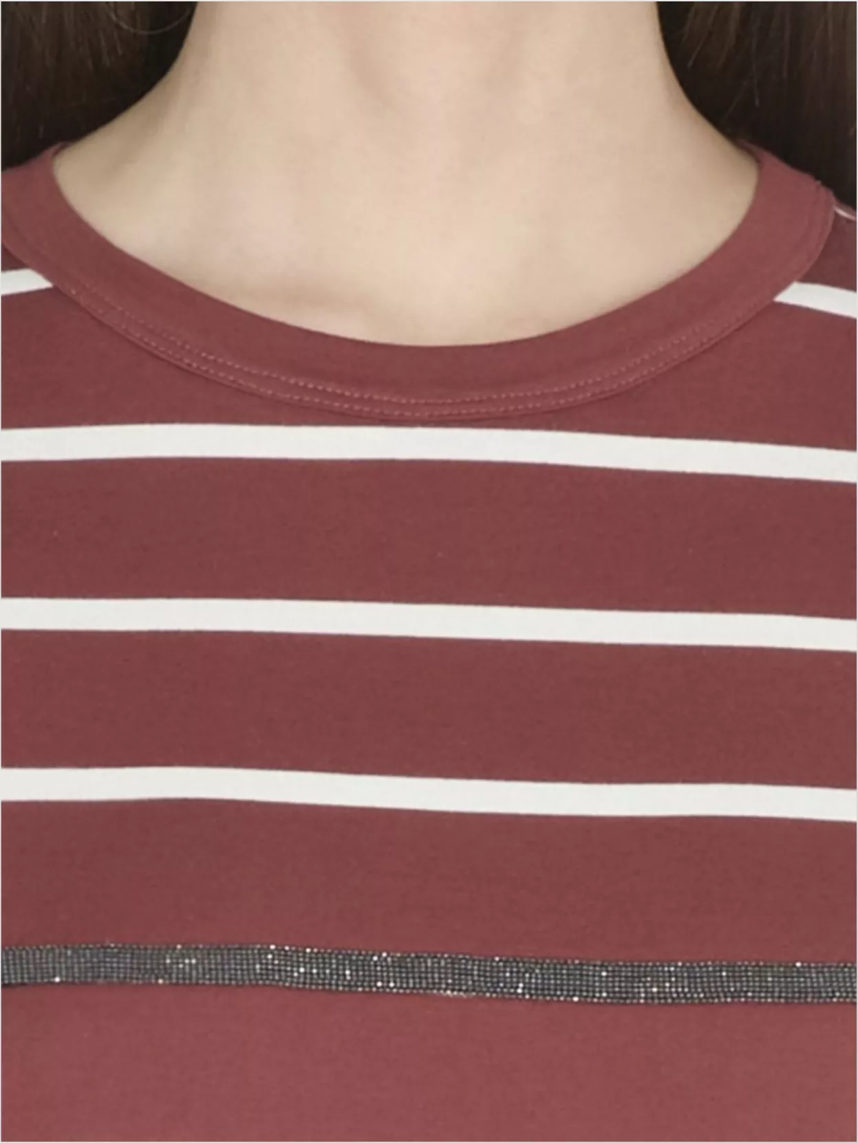 Brunello Cucinelli Striped Cotton T-Shirt With Diamond Cut