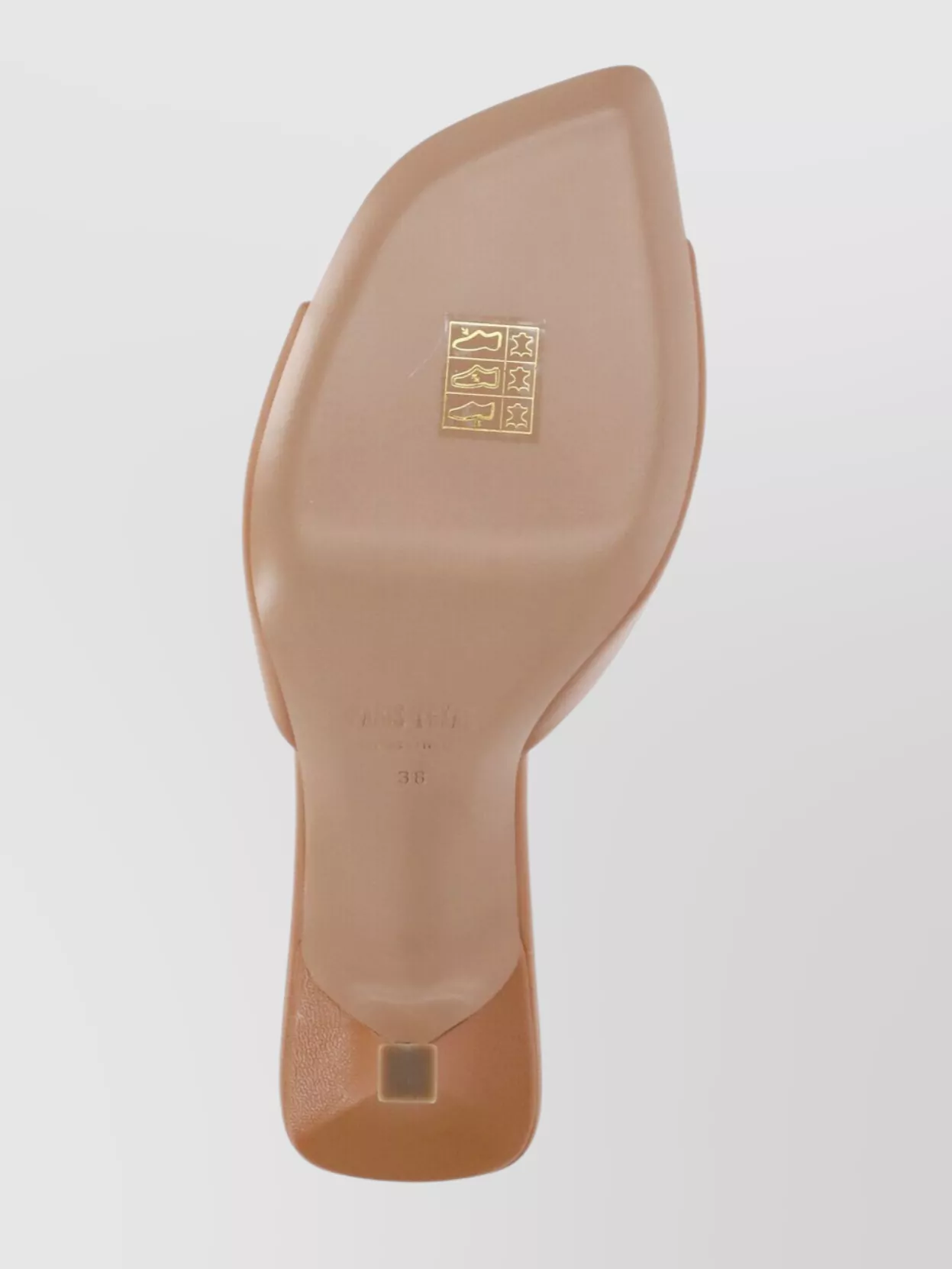 Paris Texas Leather Sabot Mules Metal Heel In Brown