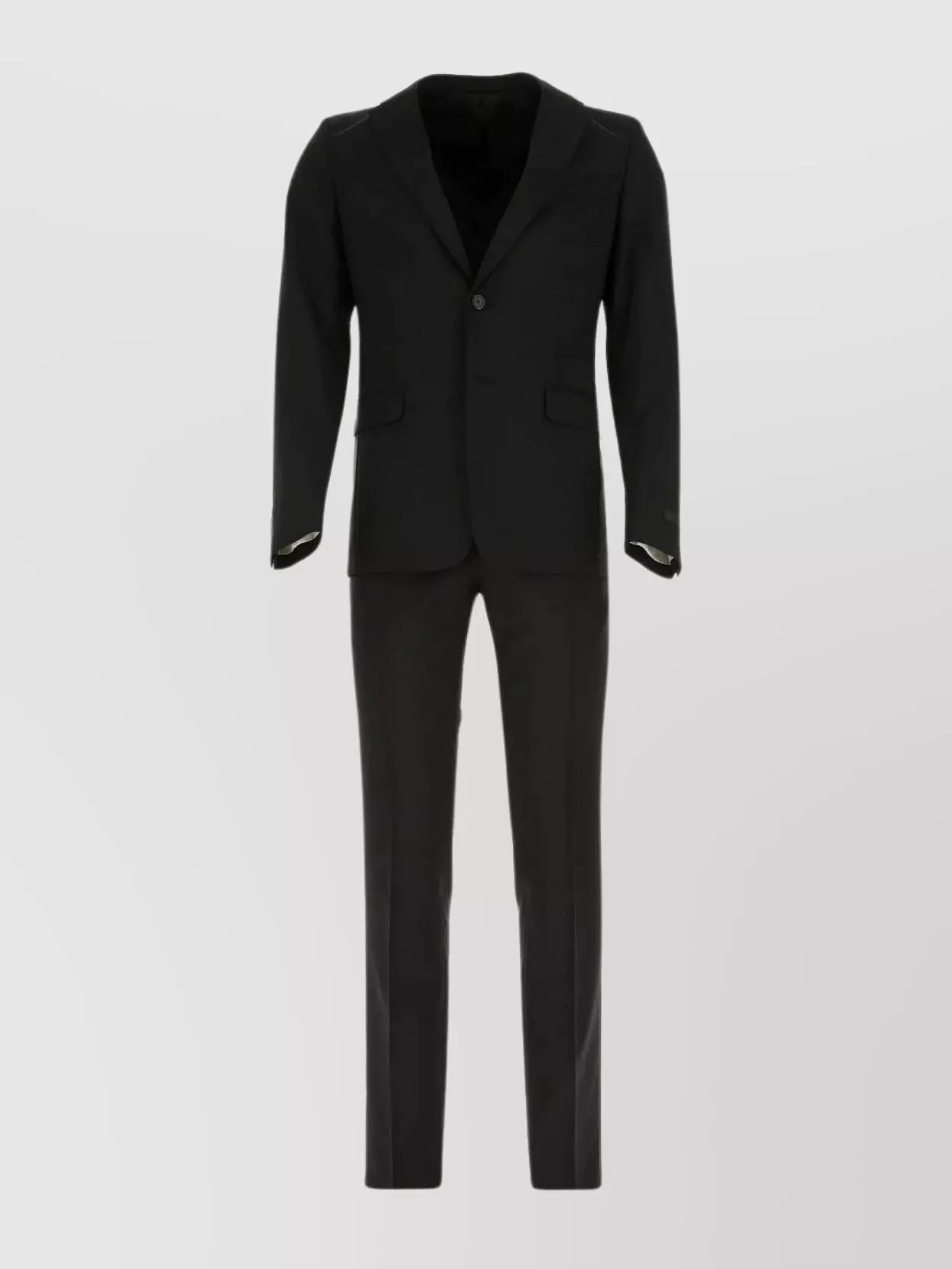 Shop Prada Suit In Wool Blend With Belt Loops