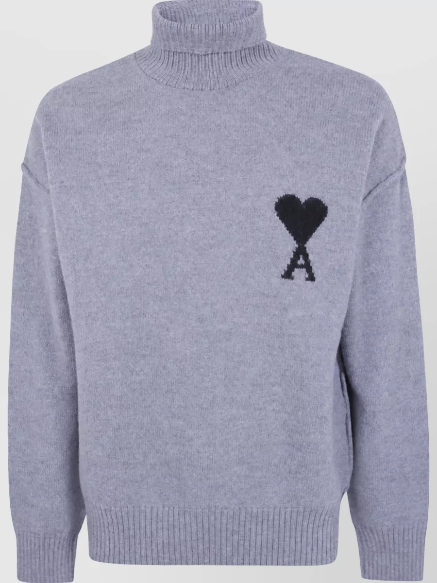 Ami Paris wool funnel neck sweater