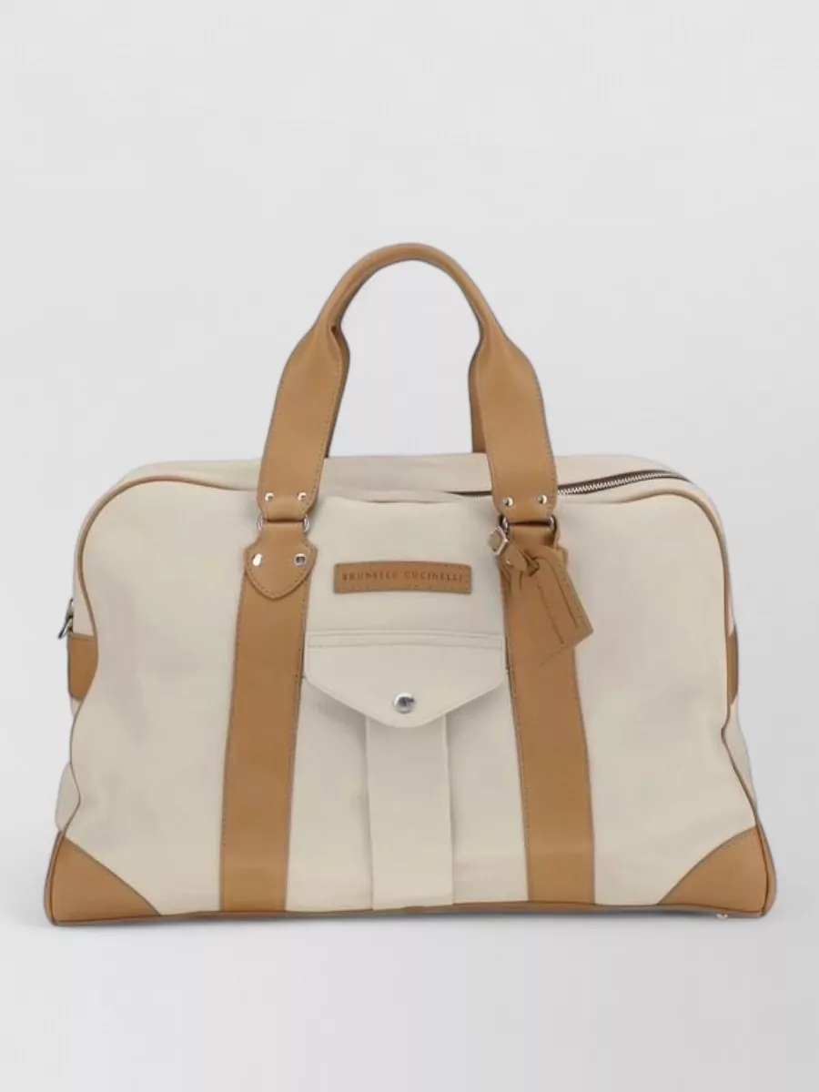 Brunello Cucinelli leather travel tote bag