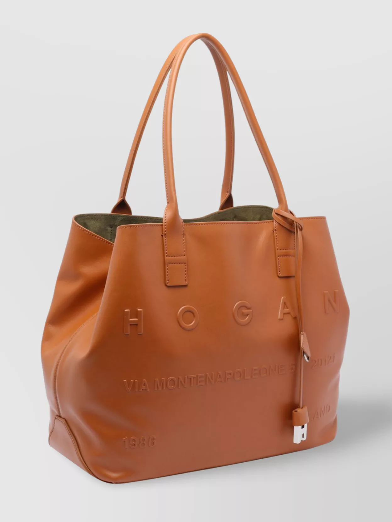 Hogan Structured Double Handle Shoulder Bag