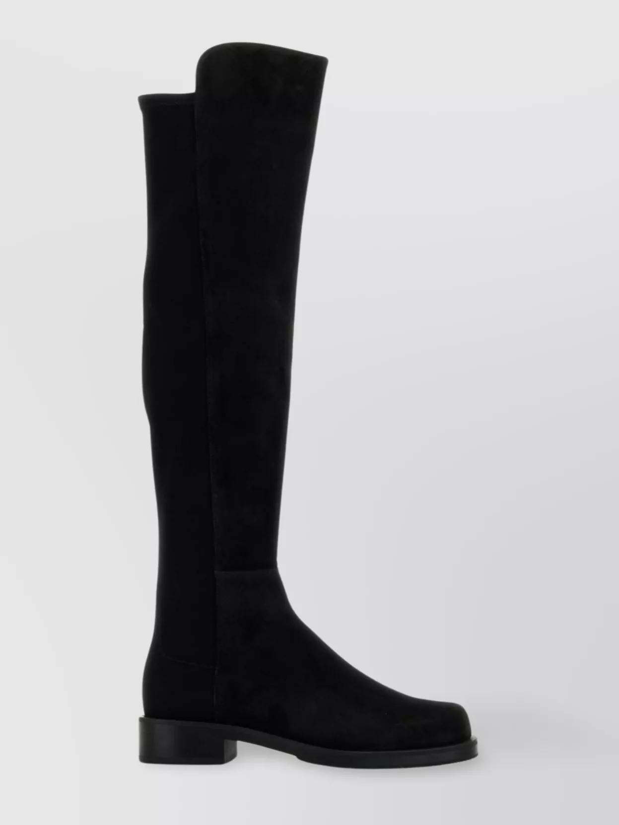 Stuart Weitzman Suede And Fabric Knee-high Block Heel Boots