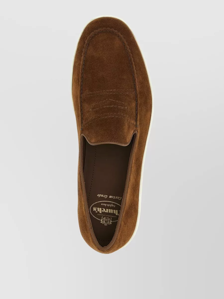 Church's Suede Loafers Contrast Sole Round Toe