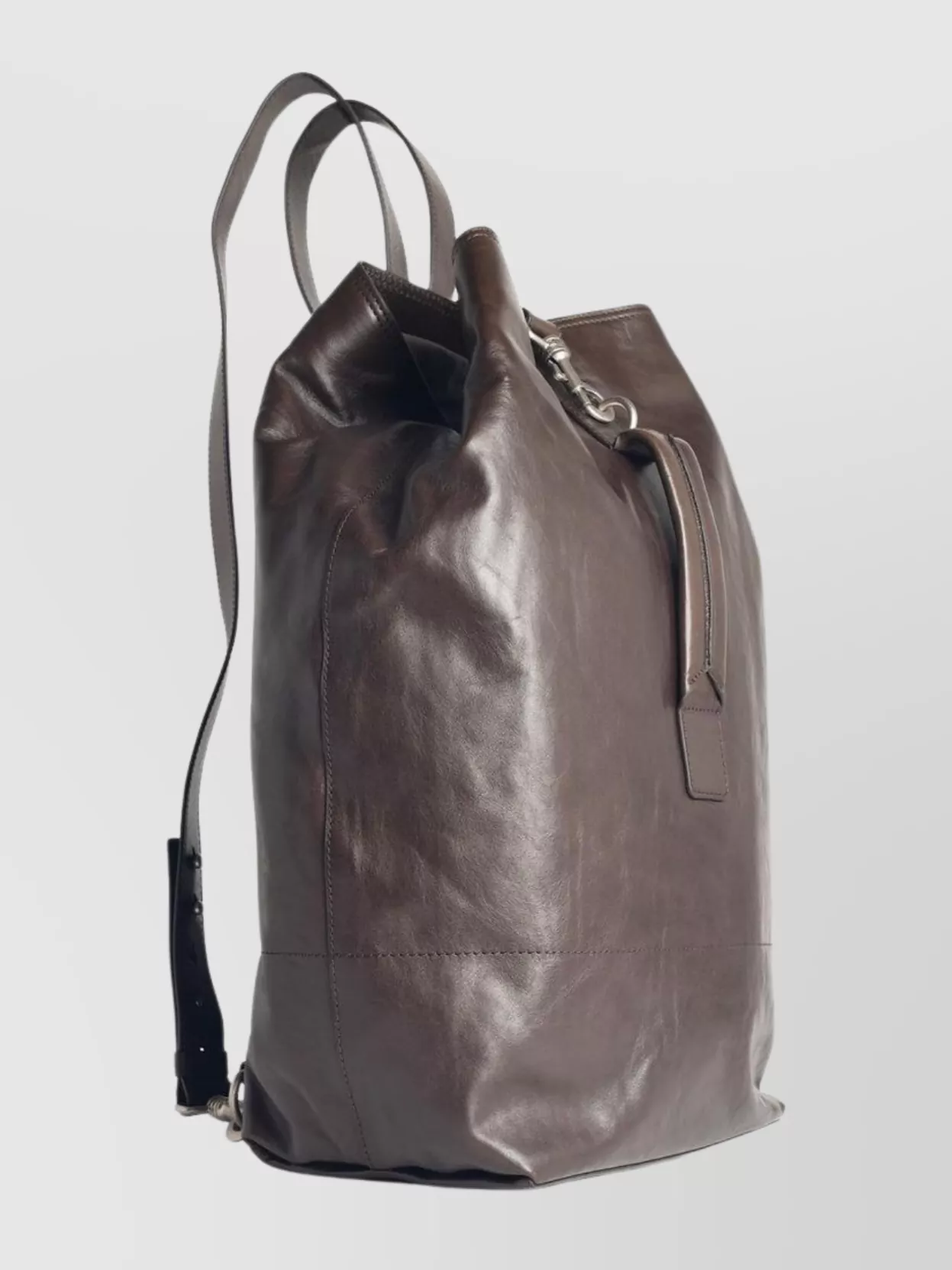 Dries Van Noten Leather Backpack Adjustable Straps Top Handle