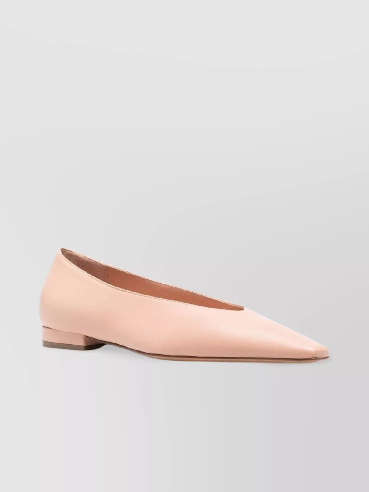 Lanvin Leather Pointed Toe Ballerina Shoes In Pink