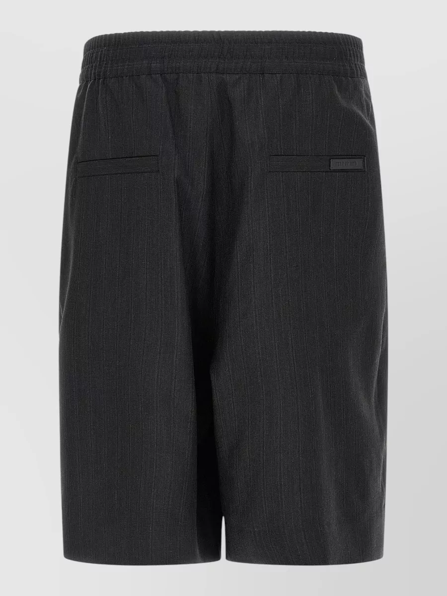 Fear Of God Virgin Wool Pinstripe Pleated Bermuda Shorts