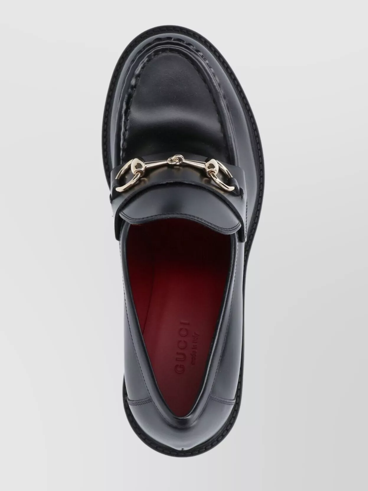 Gucci Block Heel Loafers Gold Hardware