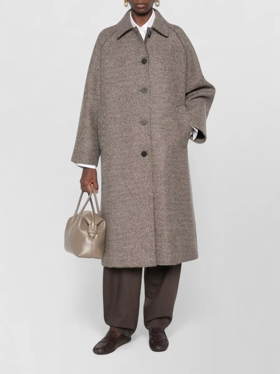 Harris Wharf London Wool And Cashmere Houndstooth Coat