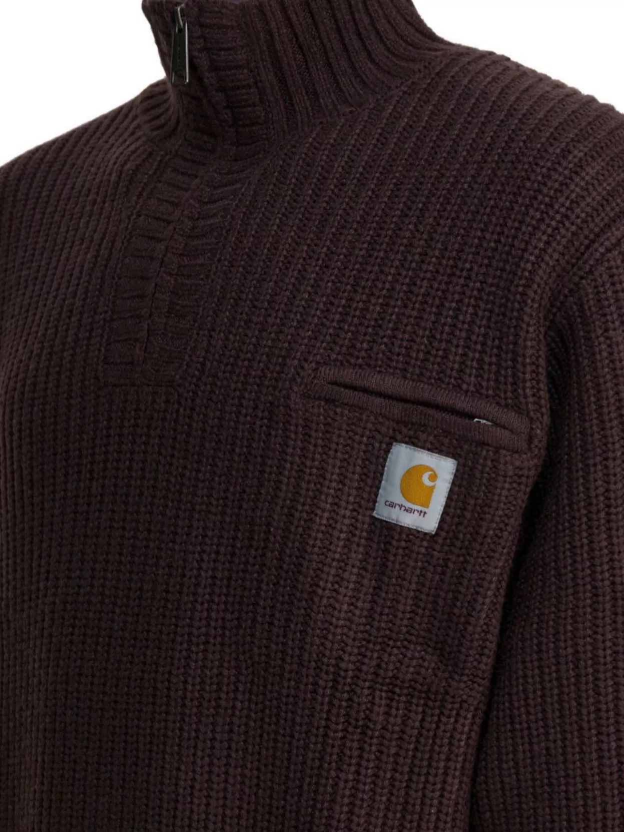 Carhartt Wip High Neck Ribbed Knitwear With Chest Pocket