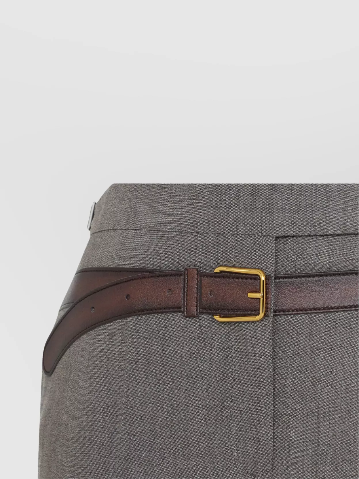 Prada Technical Wool Pants With Printed Belt