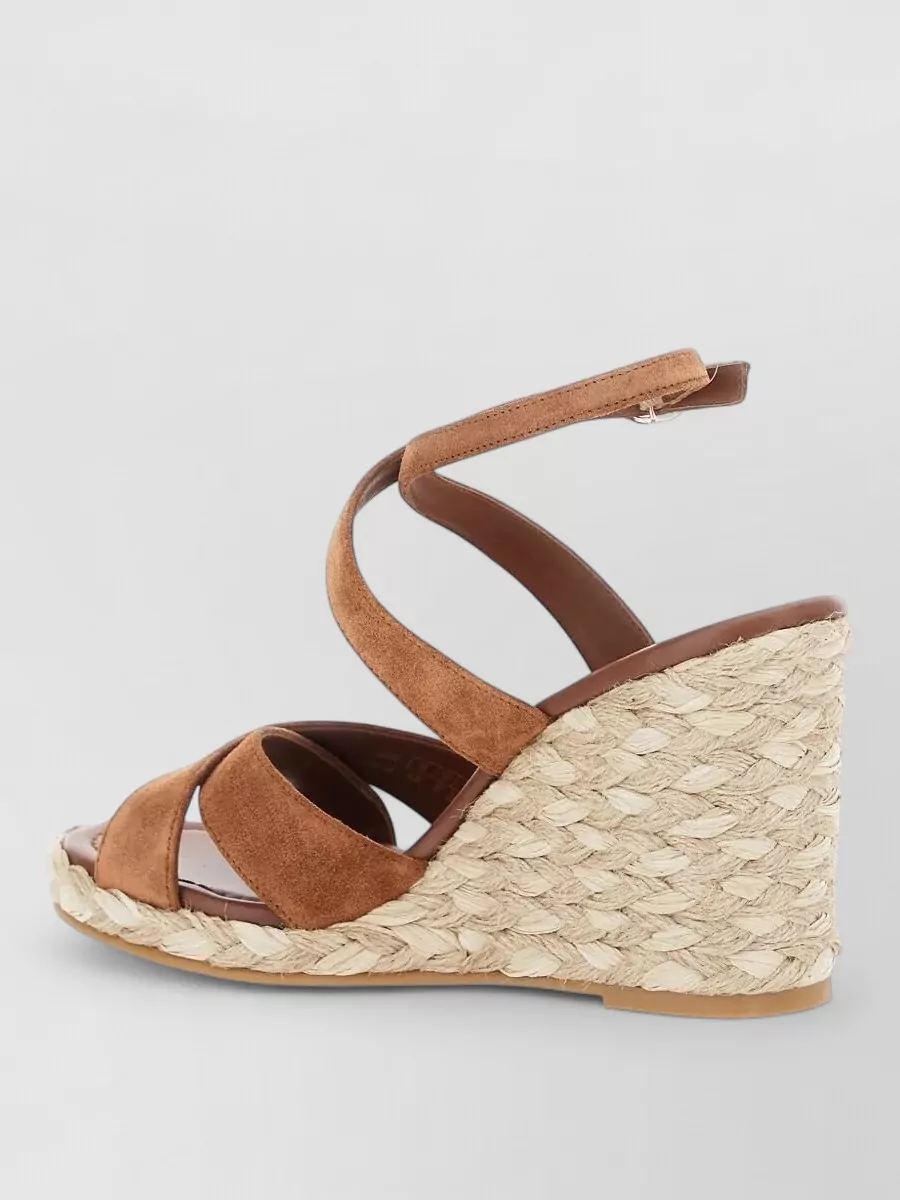 Stuart Weitzman Leather Wedge Espadrilles