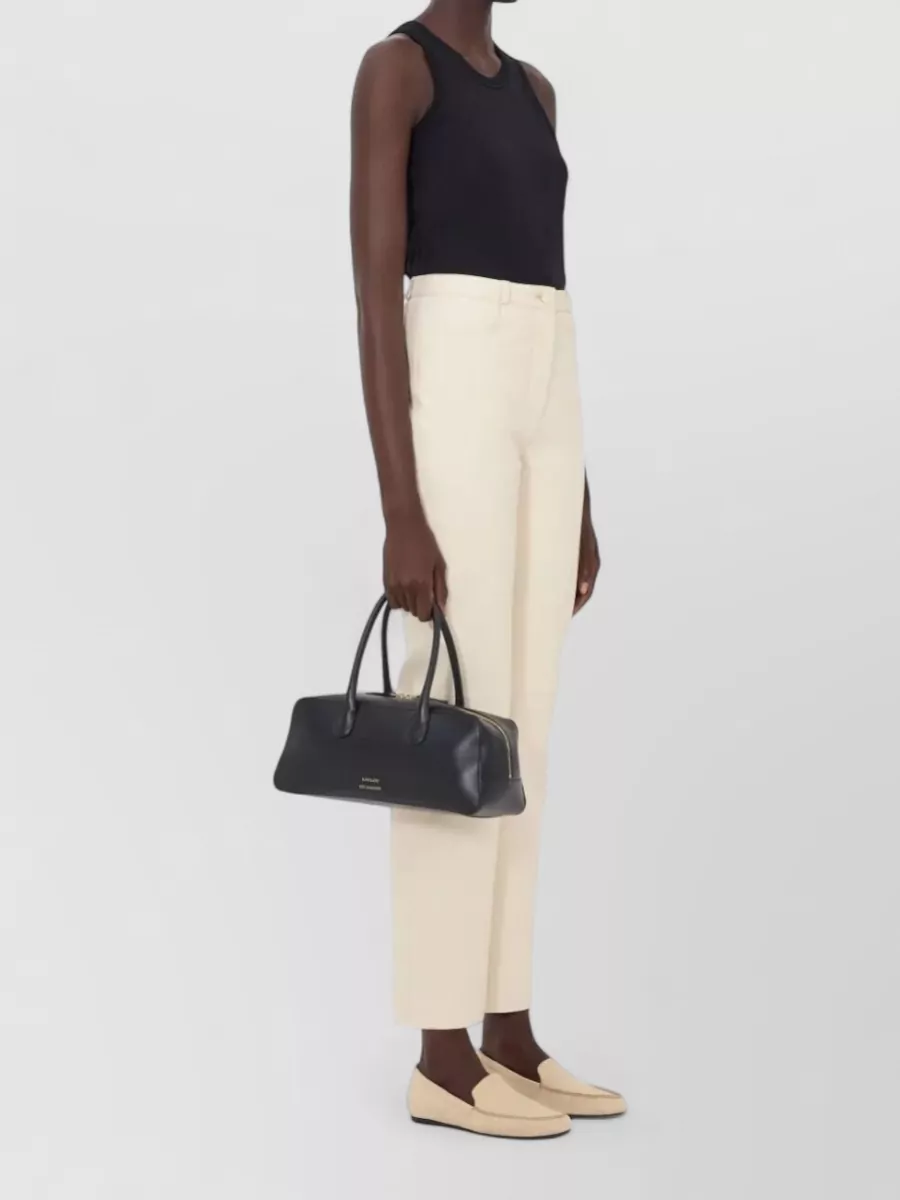 Loulou Studio Cobe Straight Leg Trousers Belt Loops