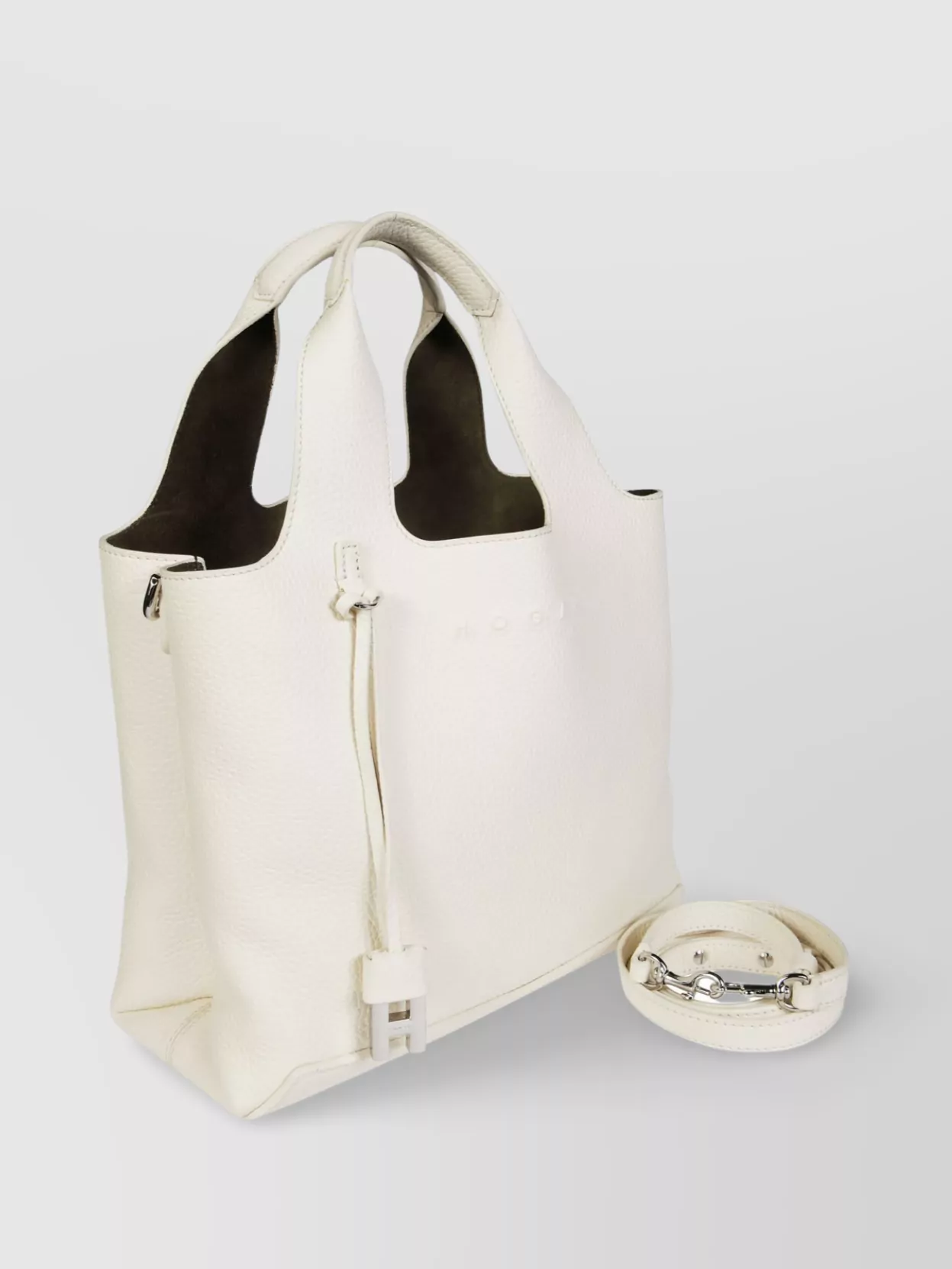 Hogan Leather Shoulder Bag With Handles And Strap