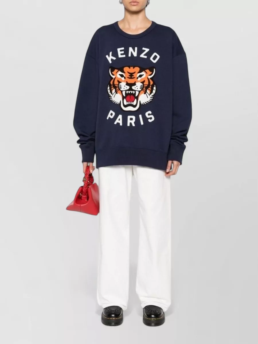 Kenzo Ribbed Trim Cotton Sweatshirt