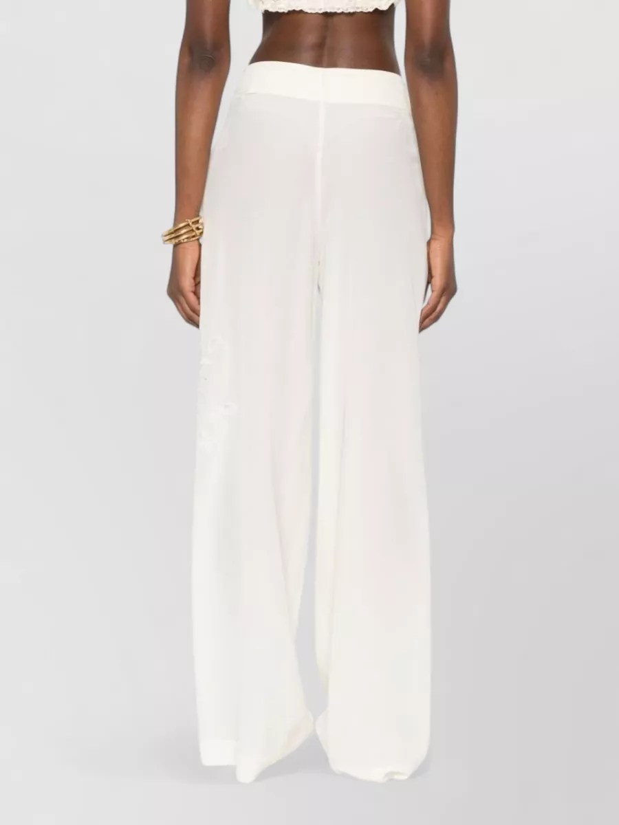 Ermanno Scervino Silk Pajama Trousers Wide Leg Waistband