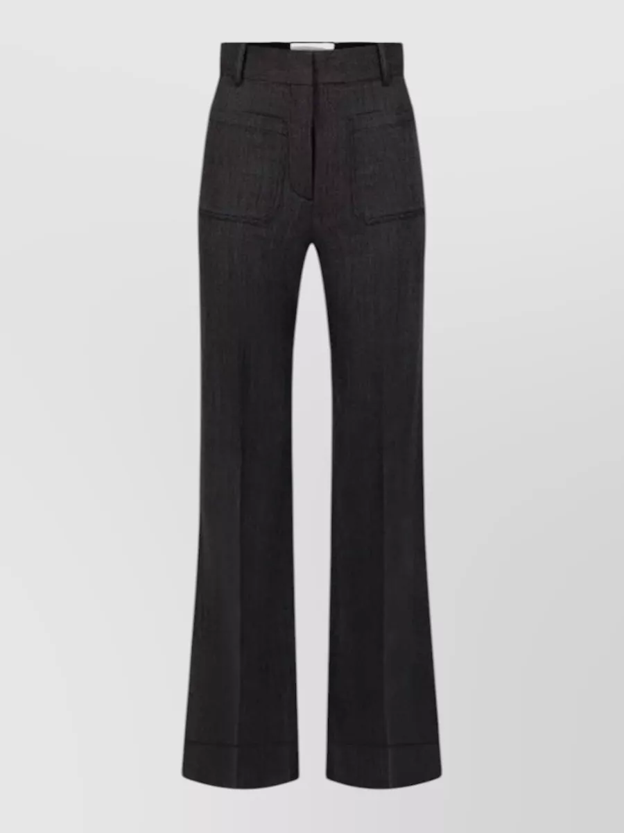 Victoria Beckham virgin wool high-rise wide-leg tailored trousers