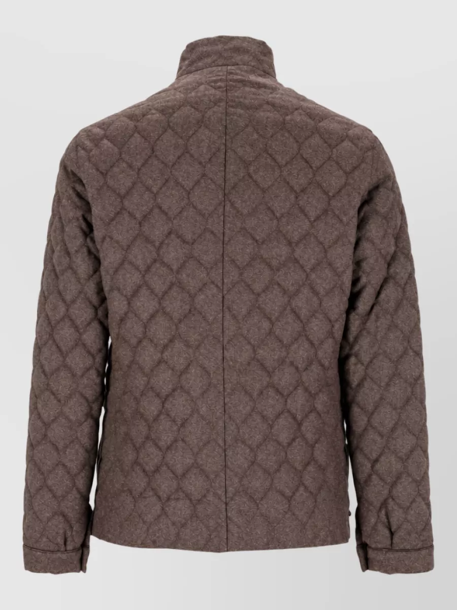 Emporio Armani Virgin Wool Quilted Padded Coat