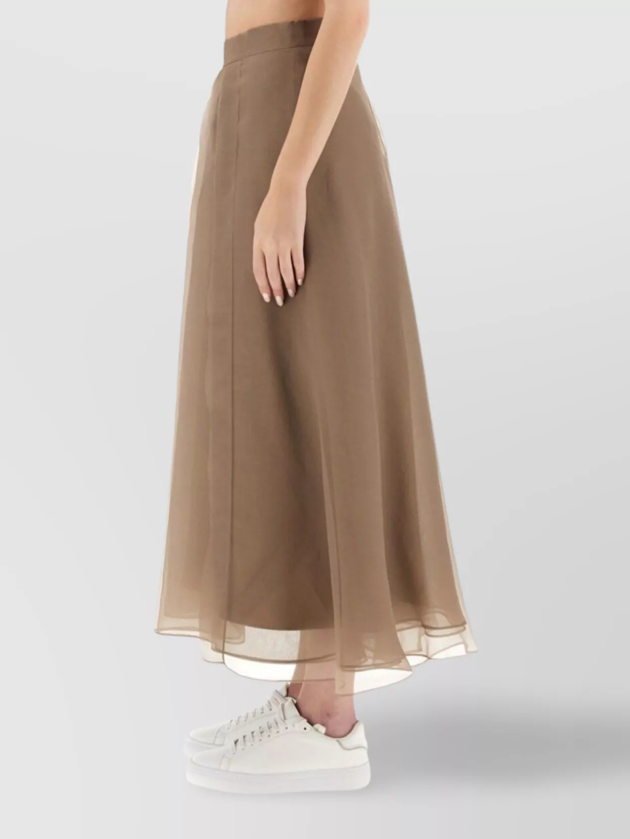 Brunello Cucinelli High Waist Pleated Ankle Length Skirt