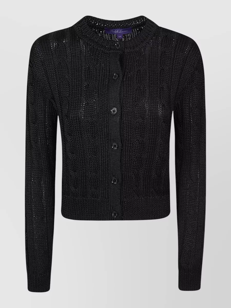 Ralph Lauren Silk cable-knit long-sleeve cardigan