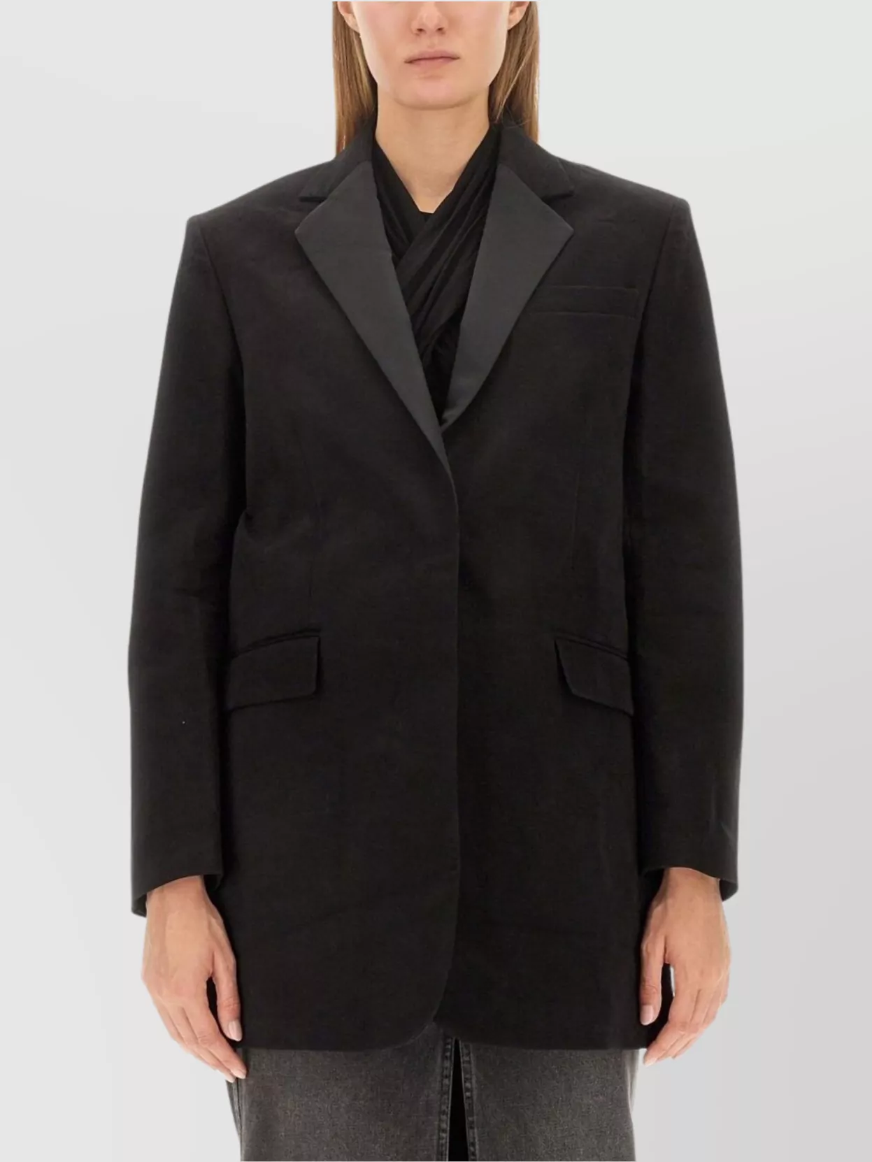 Isabel Marant Oversize Tuxedo Jacket Featuring Flap Pockets