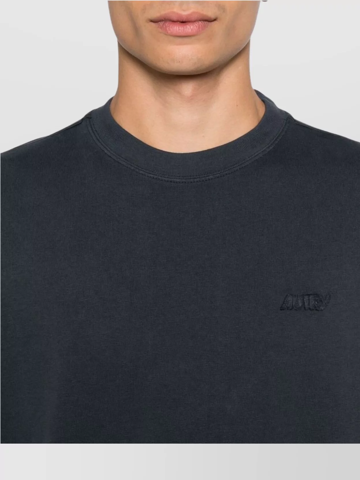 Autry Crew Neck Logo Embroidered T-shirt In Black