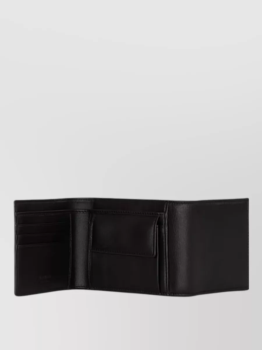 Balmain Trifold Wallet Bi Fold Card Holder In Black