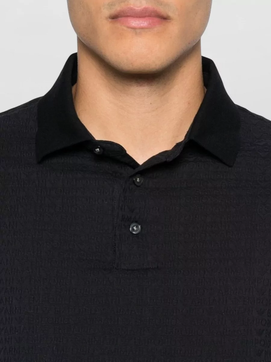Emporio Armani Textured Cotton Polo Shirt
