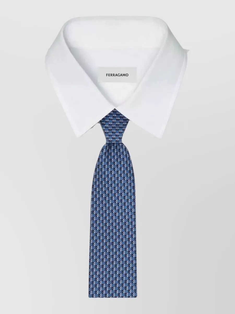 Ferragamo Regular Width Patterned Tie Barzio 7Cm