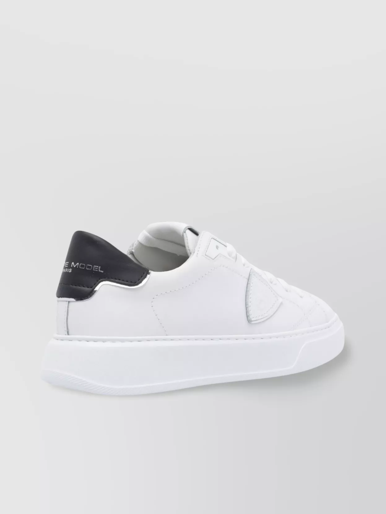 Philippe Model Low Top Leather Sneakers With Perforated Patch