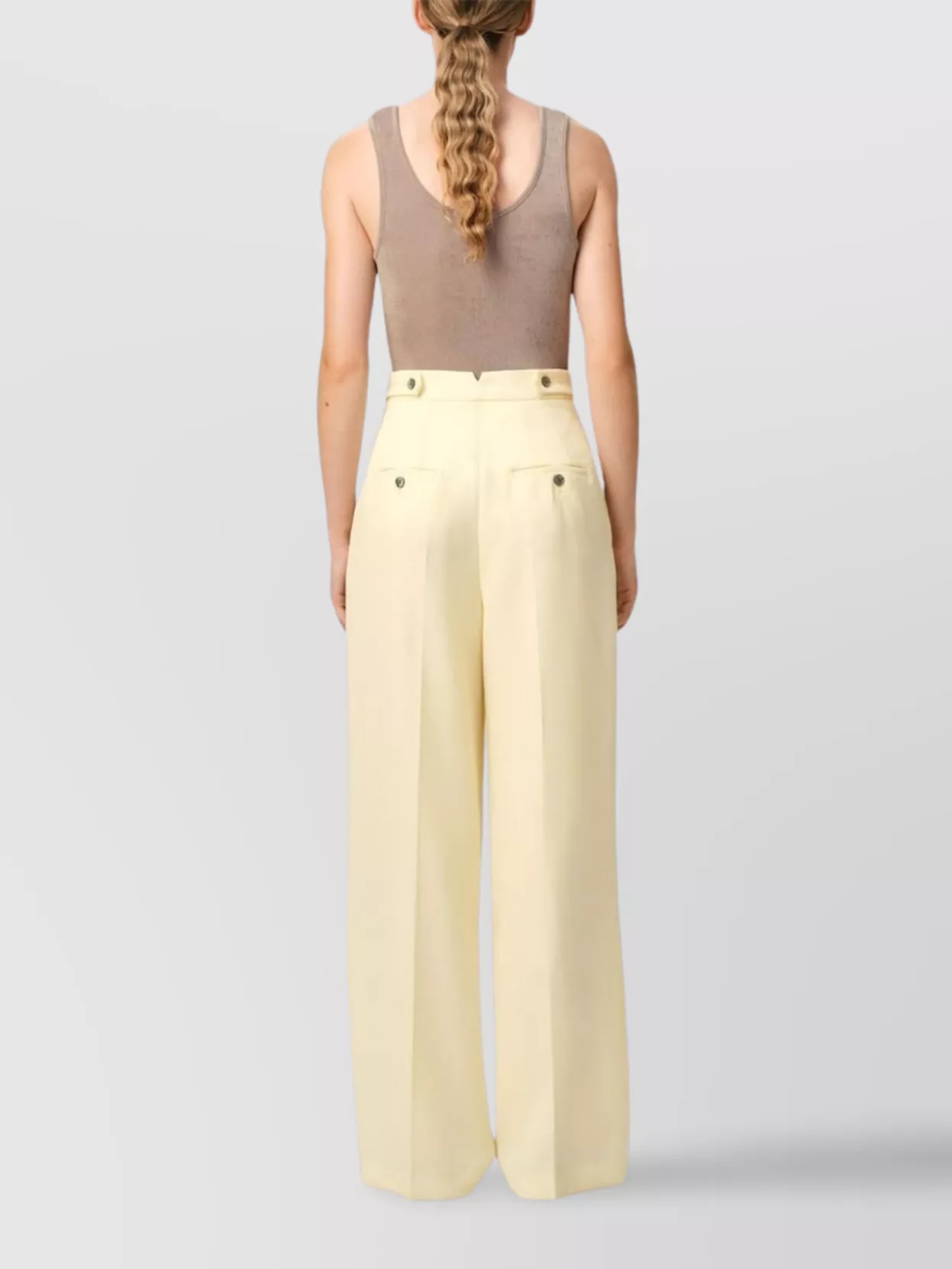 Ami Alexandre Mattiussi Ami Wide-leg Tailored Trousers In Neutral