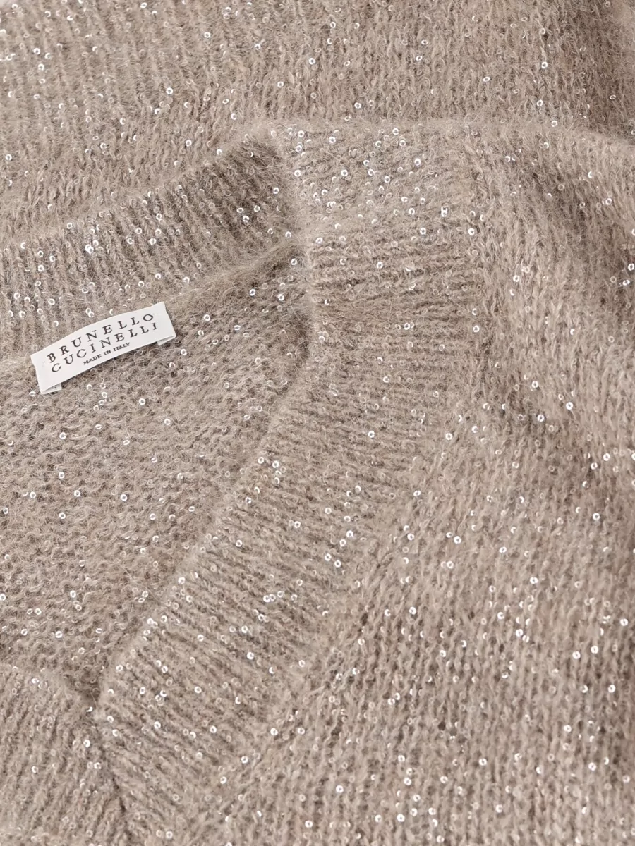 Brunello Cucinelli Ribbed V-Neck Long-Sleeve Sweater