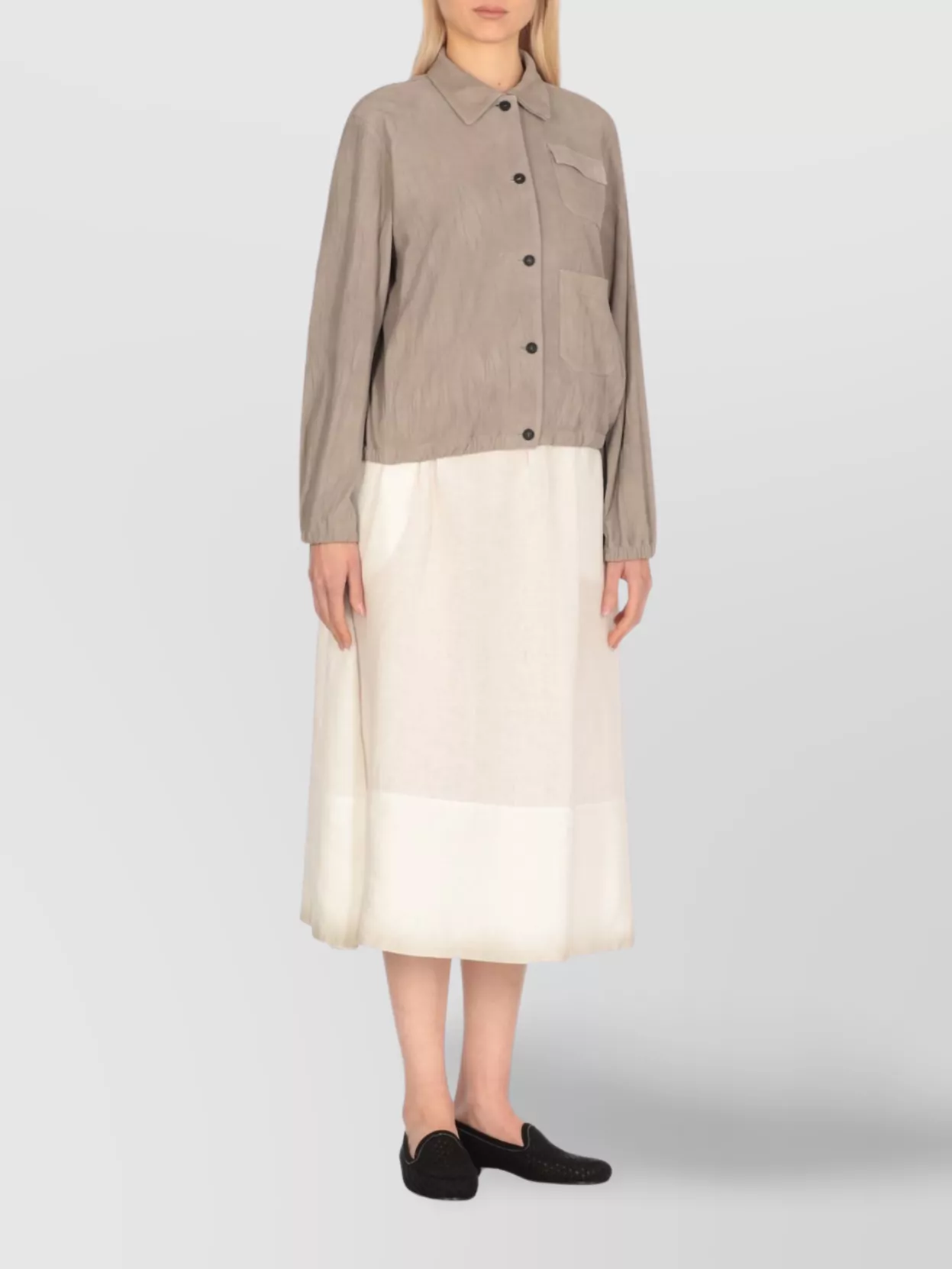 Fabiana Filippi Suede Leather Jackets With Collar Light
