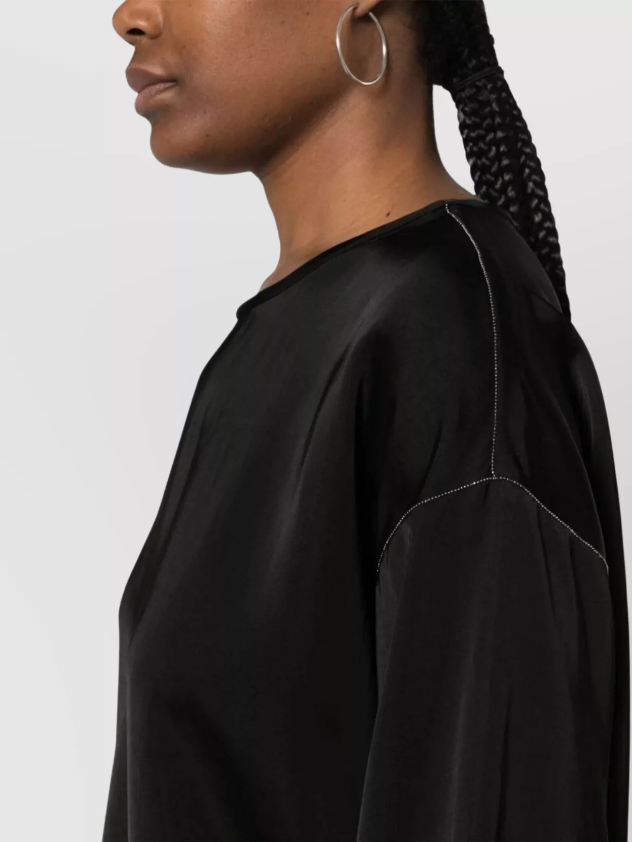 Fabiana Filippi Luxe Satin Stitched Top