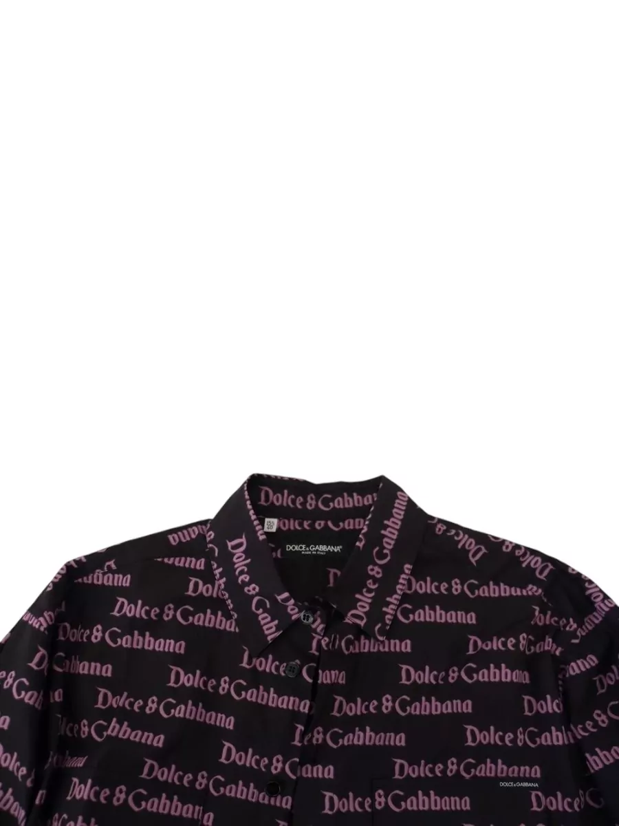 Dolce&Gabbana Cotton Logo Print Slim Fit Shirt