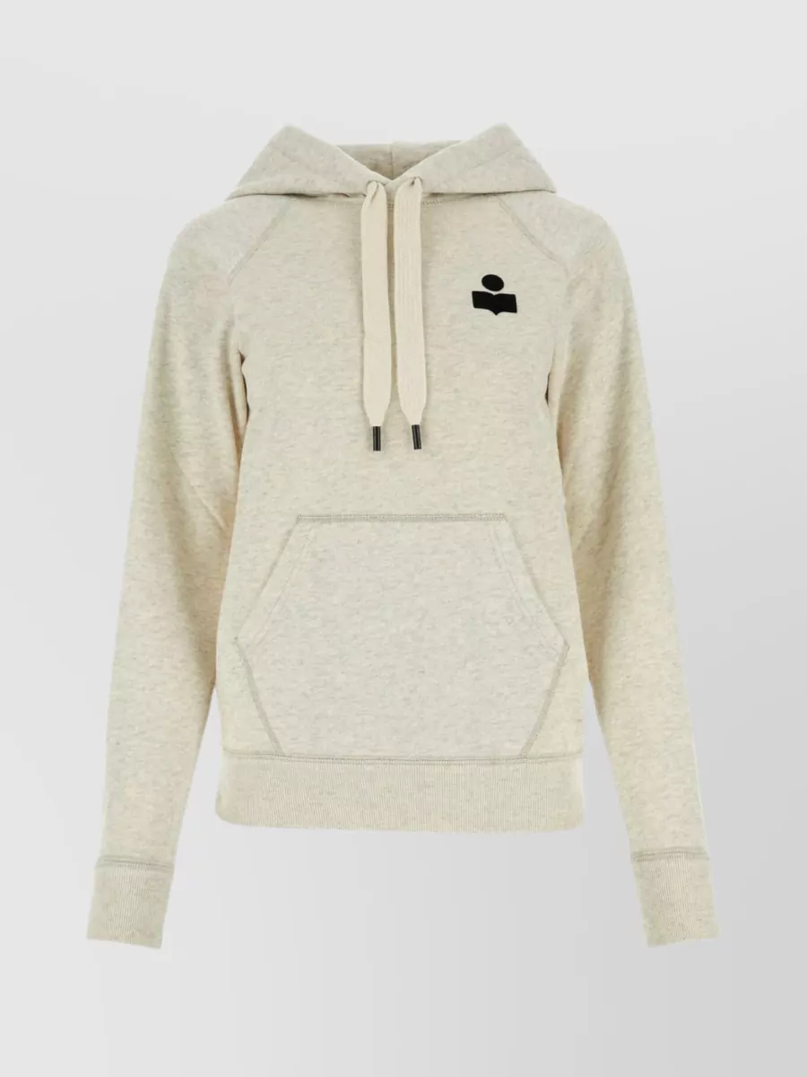Shop Isabel Marant Étoile Hooded Sweatshirt With Drawstring And Pocket In Cream