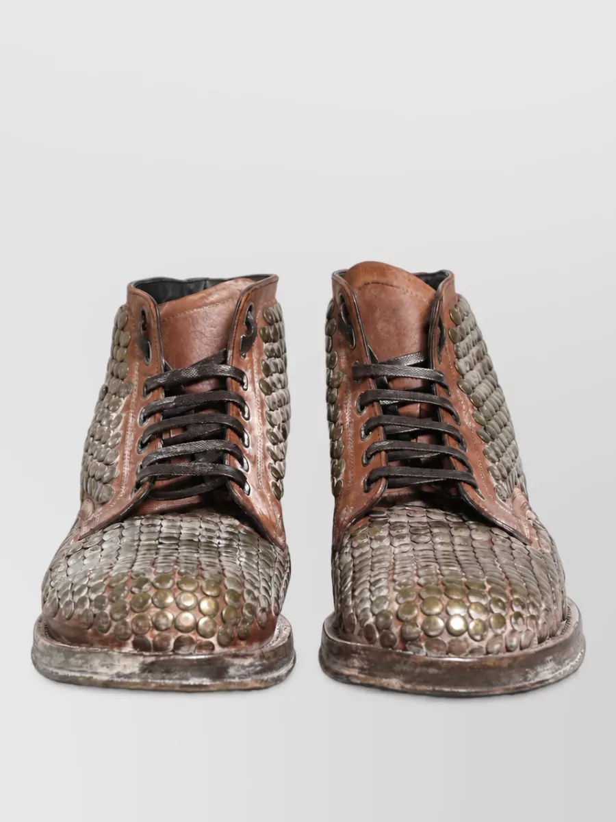 Dolce&Gabbana leather studded ankle boots