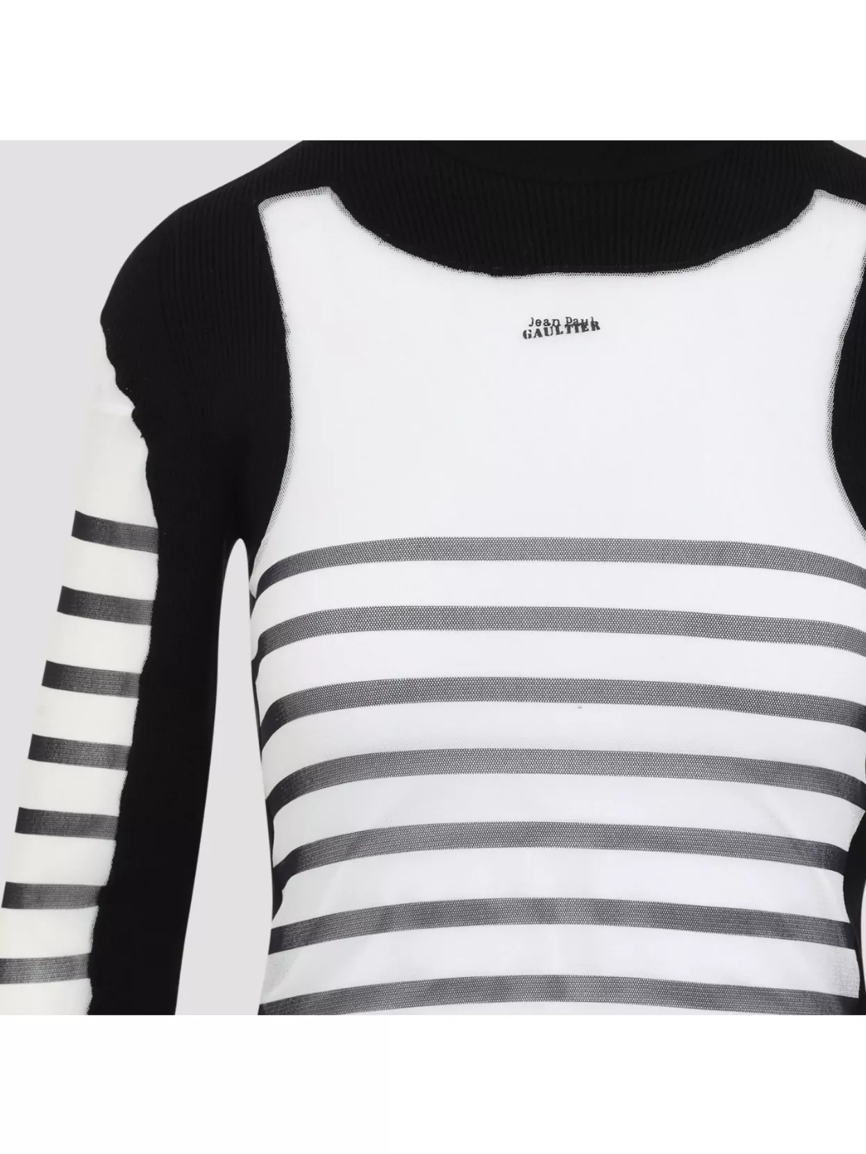 Jean Paul Gaultier Printed 'mariniere' Knit Pullover In White