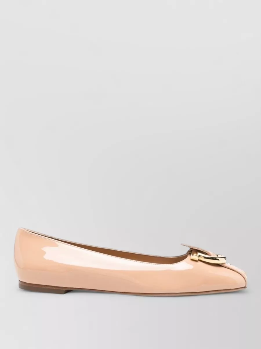Ferragamo Leather Ballerina Flats
